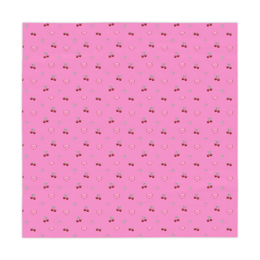 Sweet Digi Cherry Tablecloth Pink