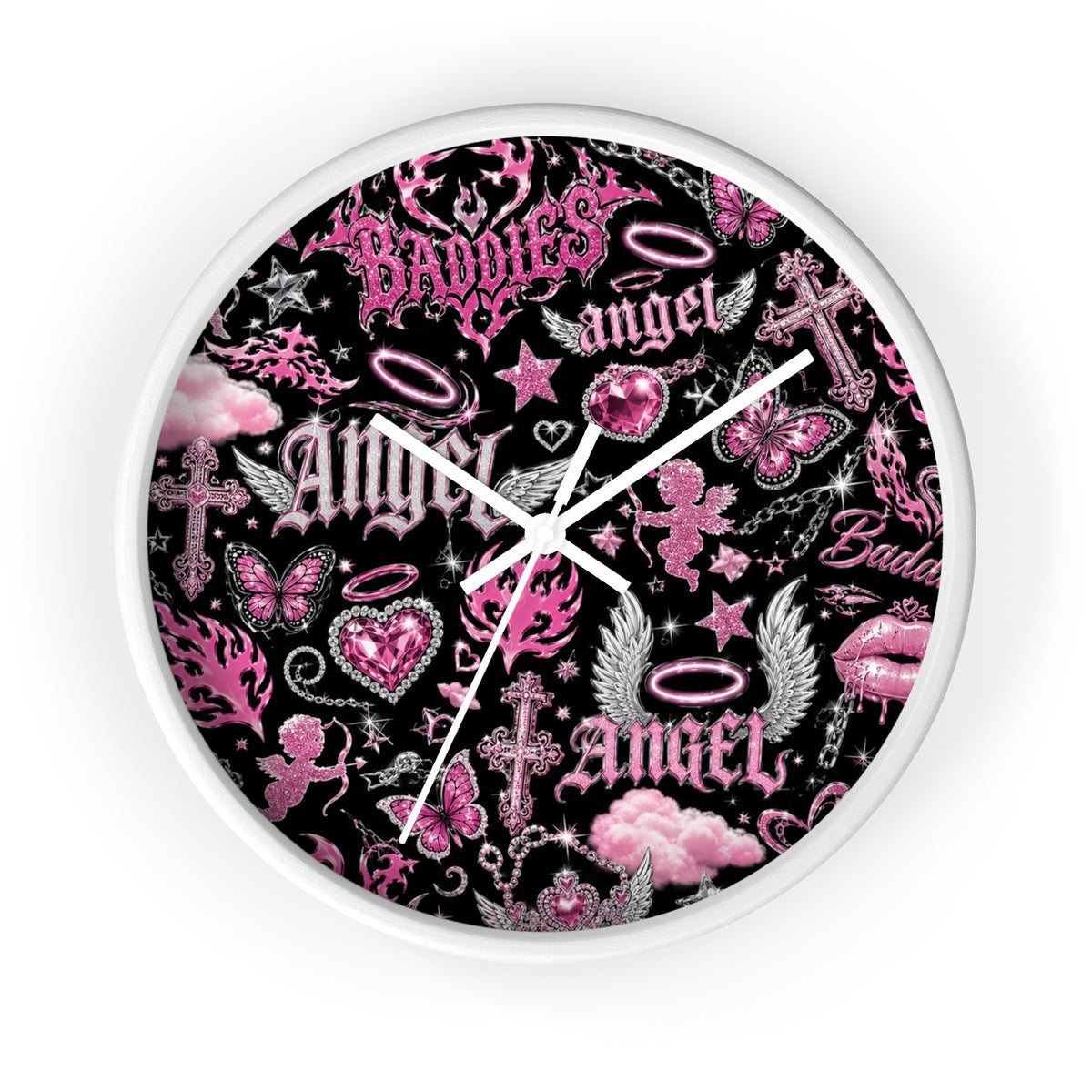 Y2K Angel Baddie Wall Clock
