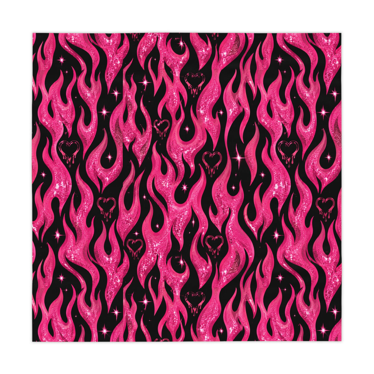 Y2K Hot Flames Tablecloth Black/Pink