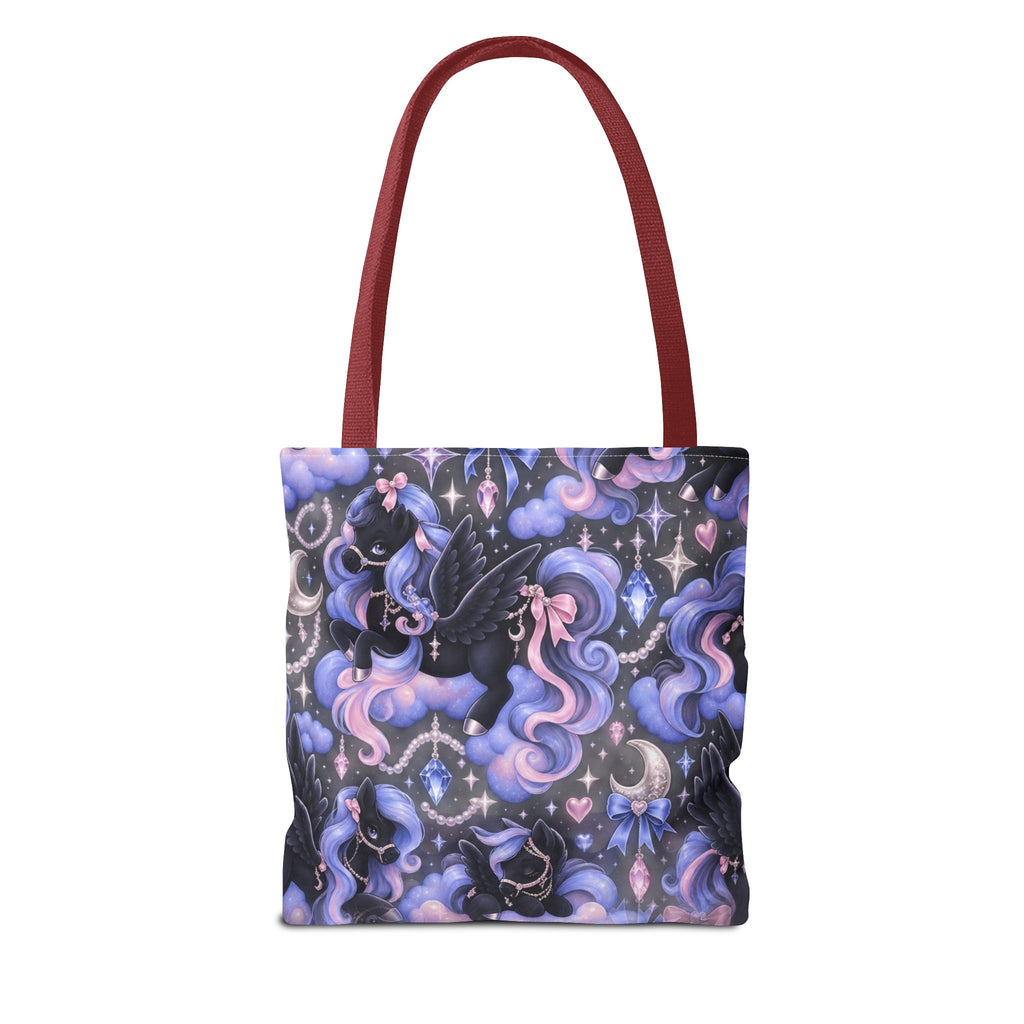 Galaxy Pegasus Tote Bag — Cute Purple Pastel Magical Unicorn Night Sky Pattern