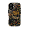Celestial Sun & Moon Floral Phone Case — Boho Protective Tough Case