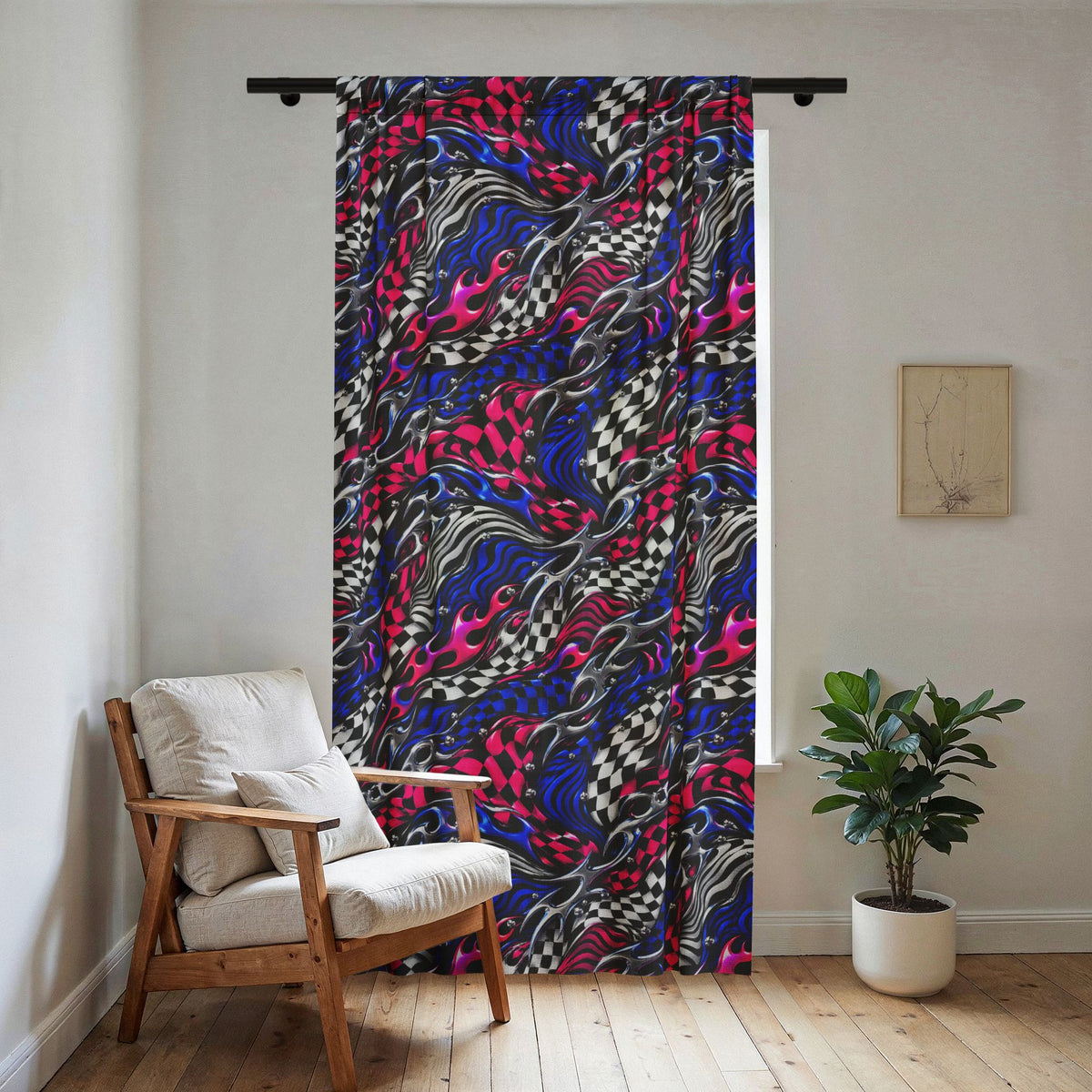 Y2K Addict Chains Sheer Window Curtain
