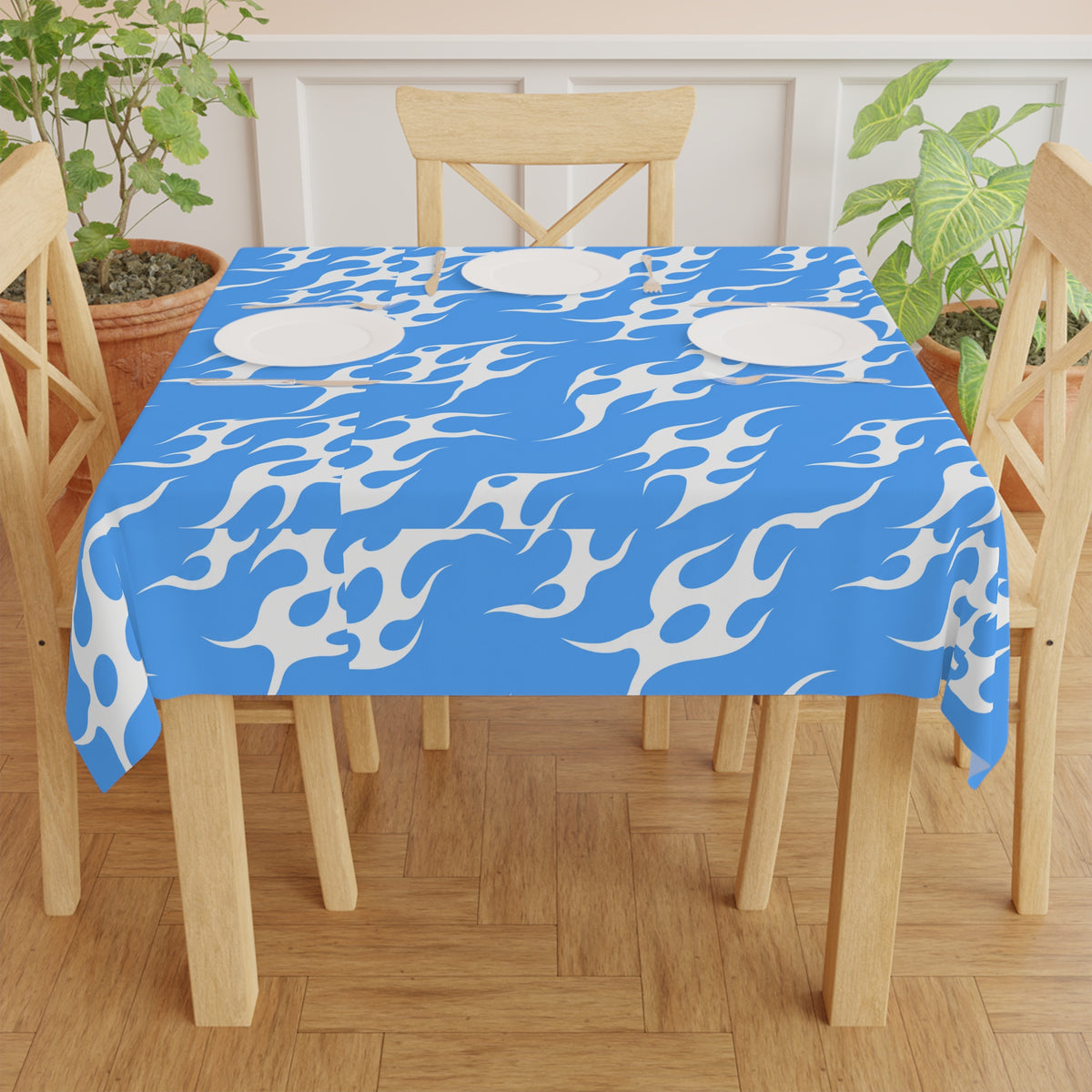 Y2K Tribal Vibes Tablecloth Blue