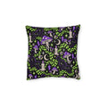 Mushroom Wonderland Square Pillow Black