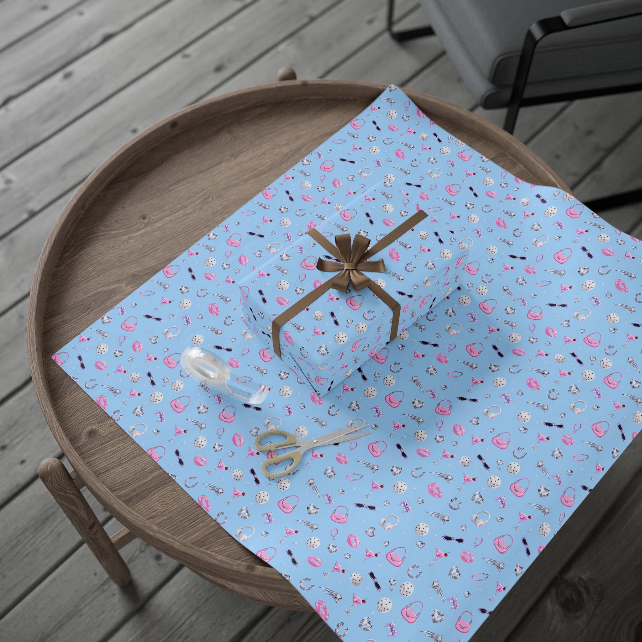 Wrapping Paper — Blue Ballet Slippers Pattern (Dance Gift Wrap)