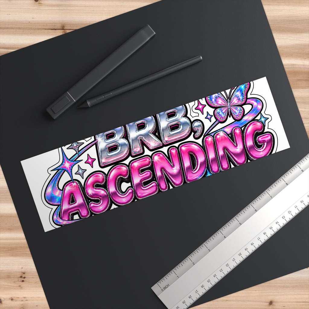 BRB Ascending Sticker — Holographic Butterfly Car Bumper Decal