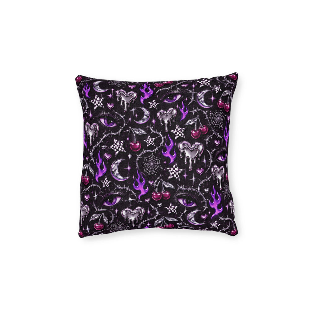 Y2K Magic Spell Square Pillow Black