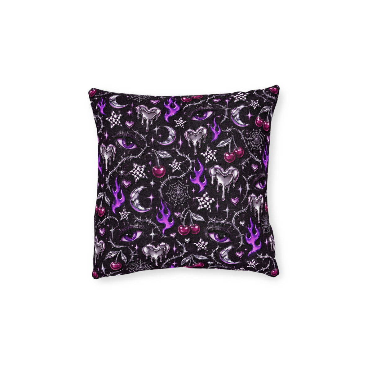 Y2K Magic Spell Square Pillow Black