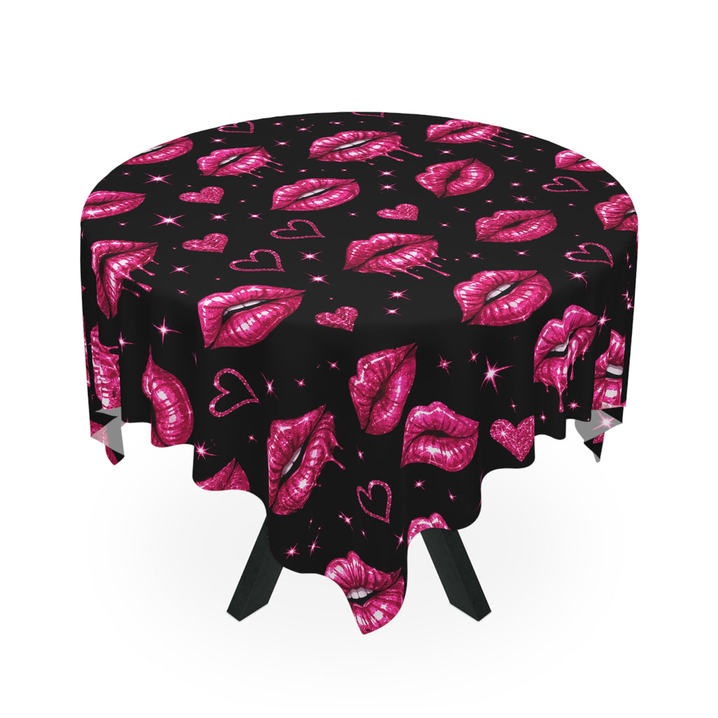 Kiss Kiss Bang Bang Tablecloth Black