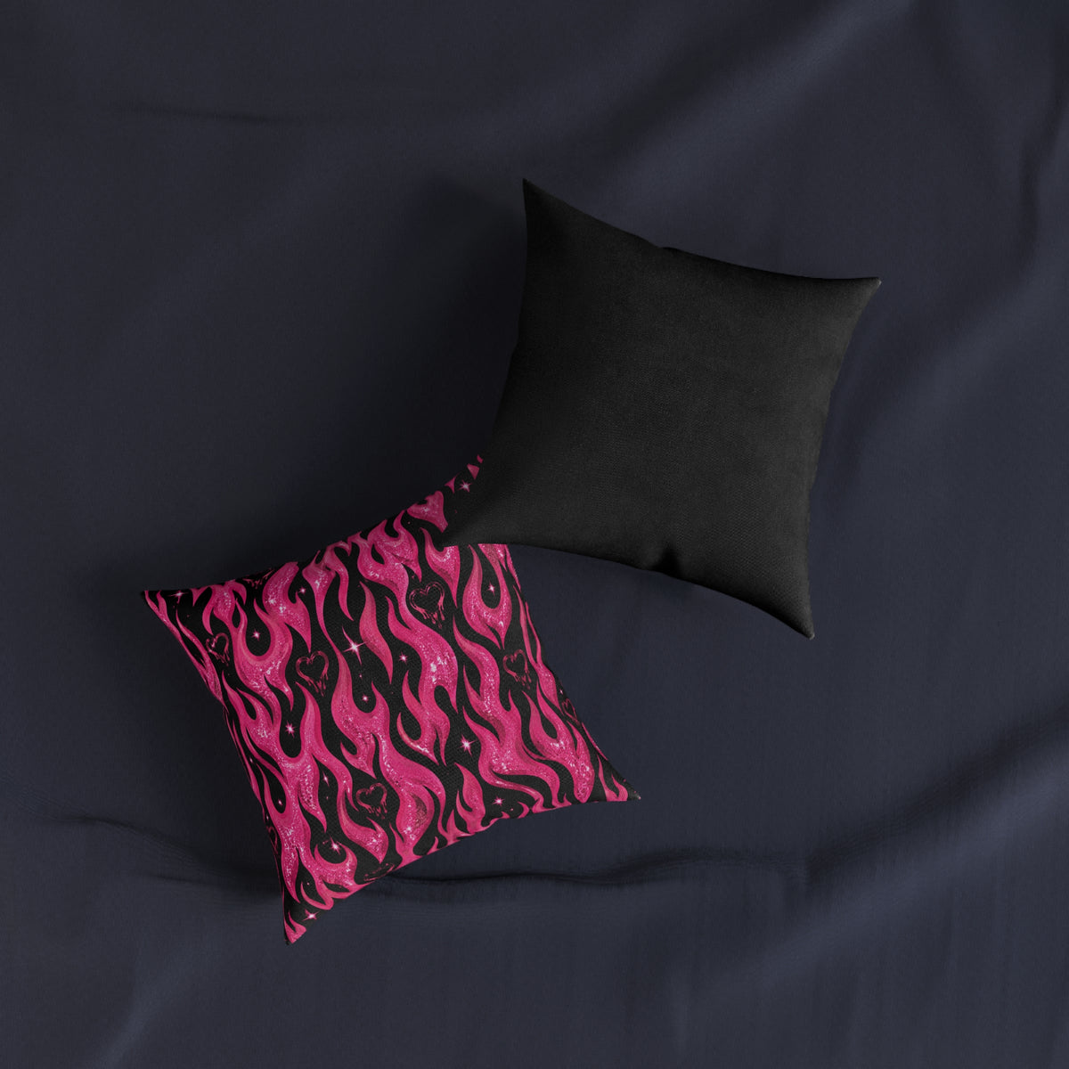 Hot Pink Flames Square Pillow
