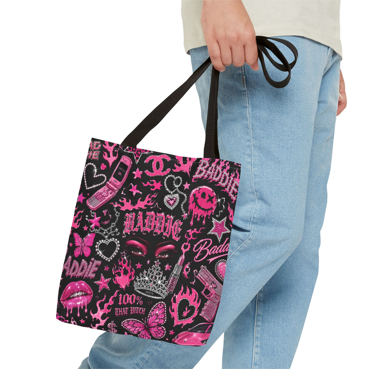 Y2K Baddie Tote Bag Black