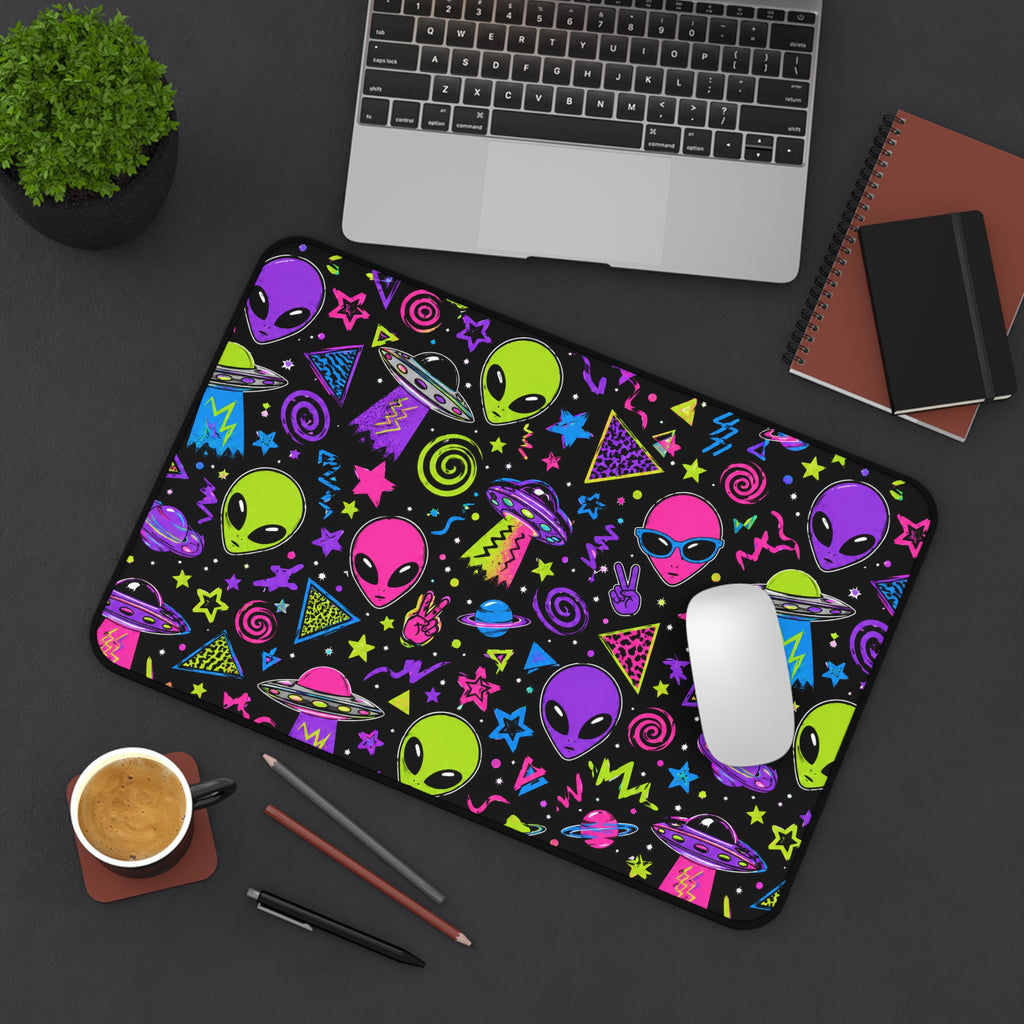 90s Neon Alien Desk Mat