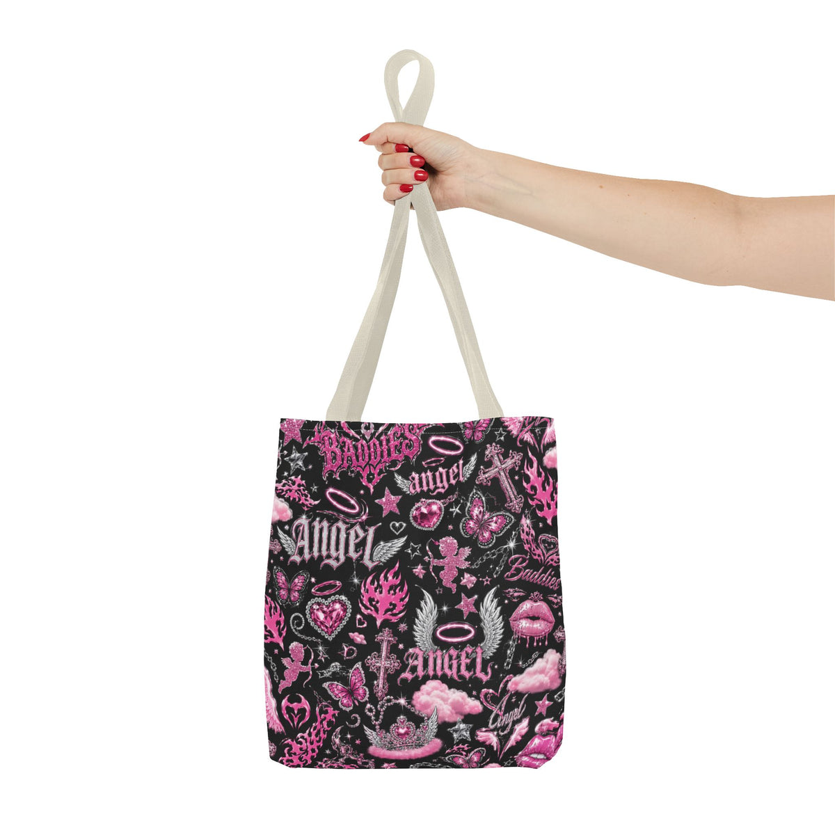 Y2K Angel Baddie Tote Bag Black