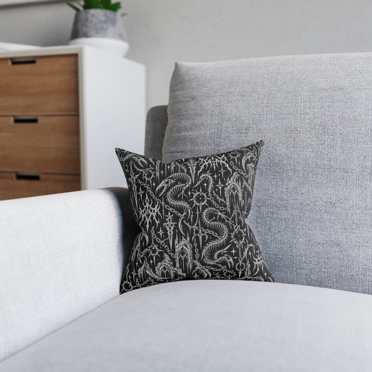 Goth Dream Square Pillow Black