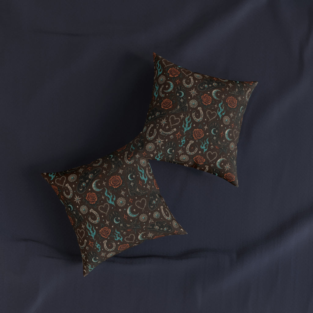 Cowgirl Daze Square Pillow Brown