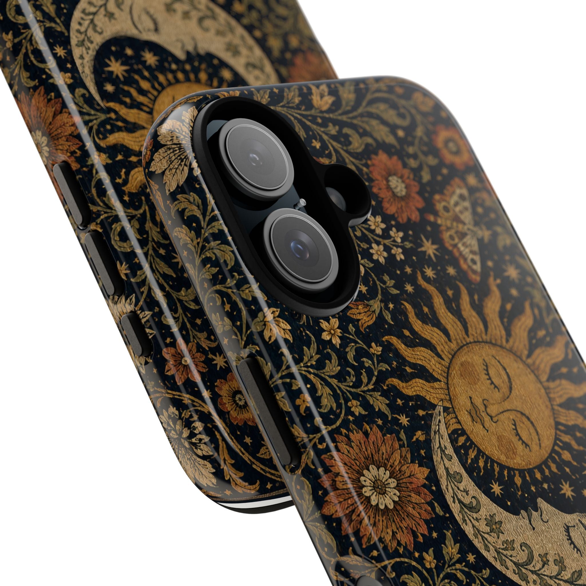 Celestial Sun & Moon Floral Phone Case — Boho Protective Tough Case