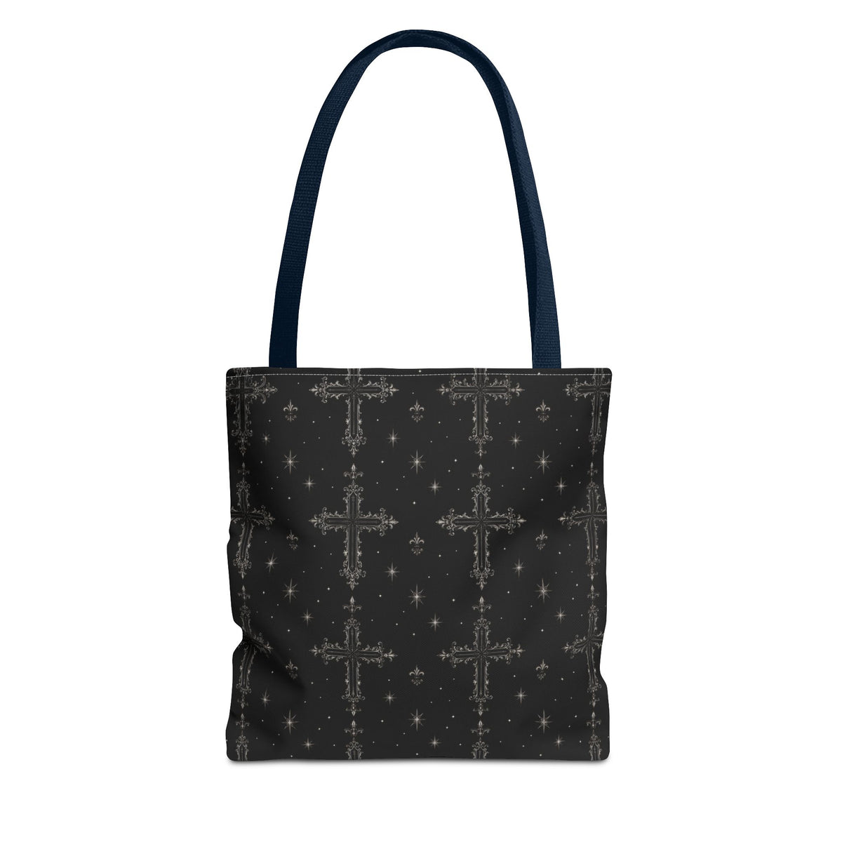 Gothic Cross Pattern Tote Bag Black