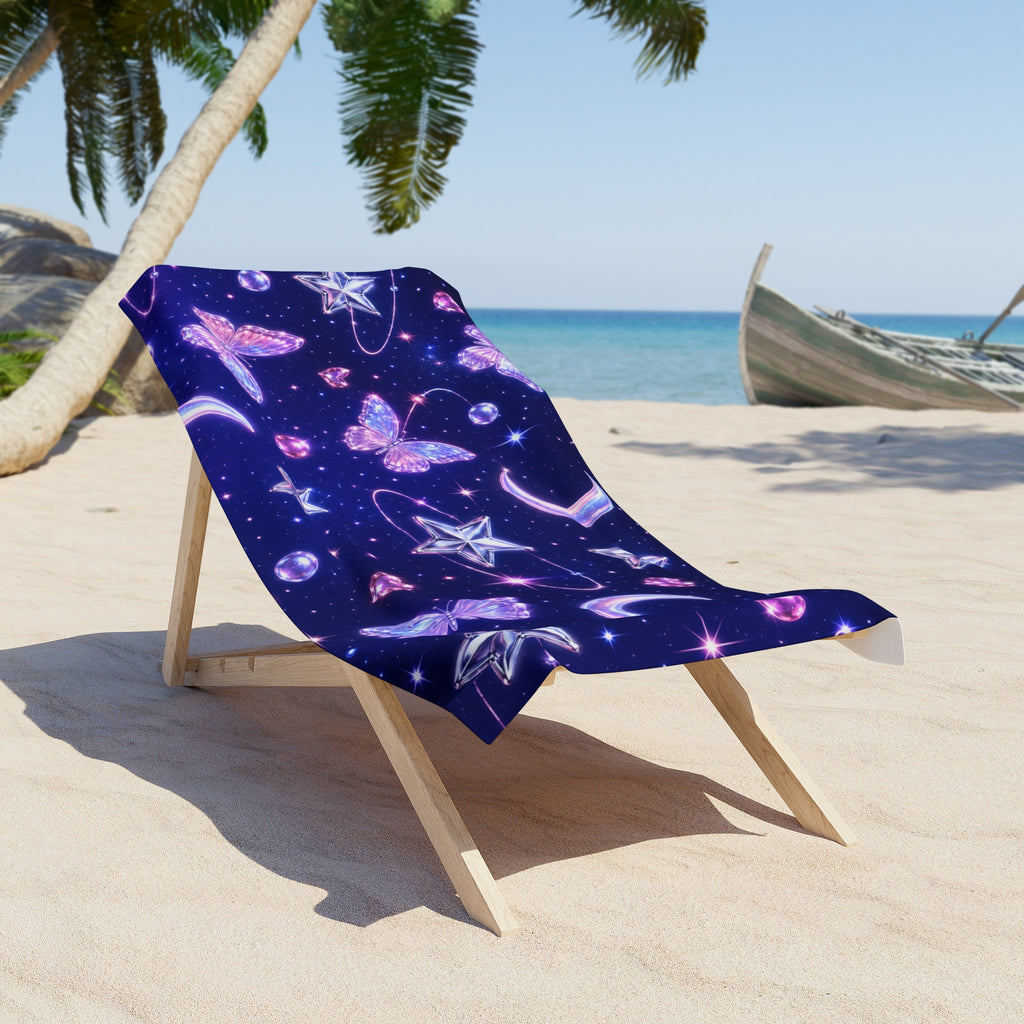 Y2K Space Beach Towel