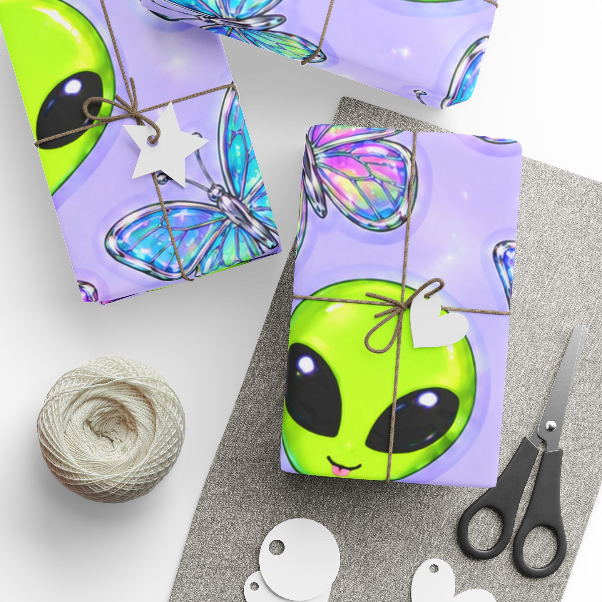 Y2K Alien Wrapping Paper