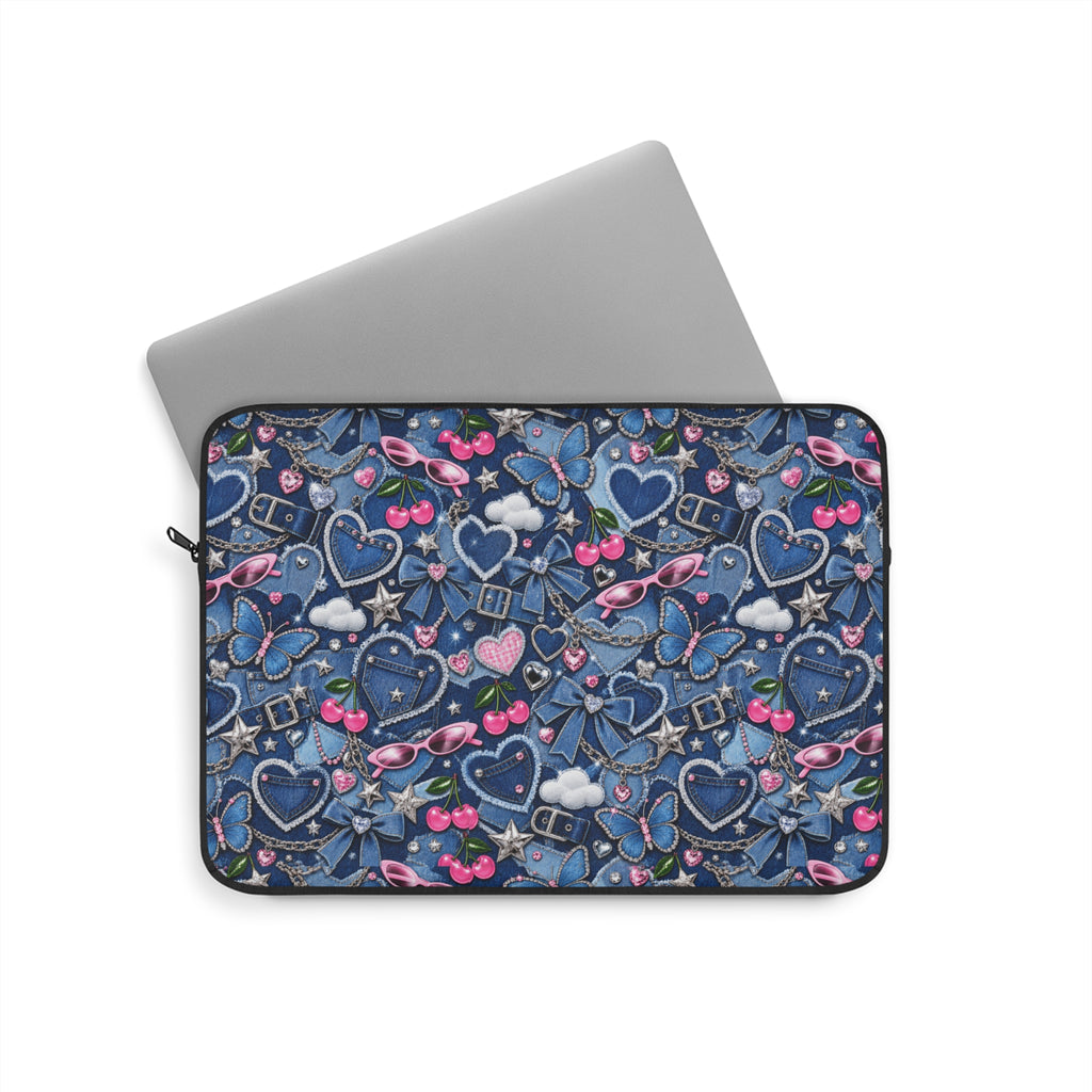 Y2K Denim Love Laptop Sleeve