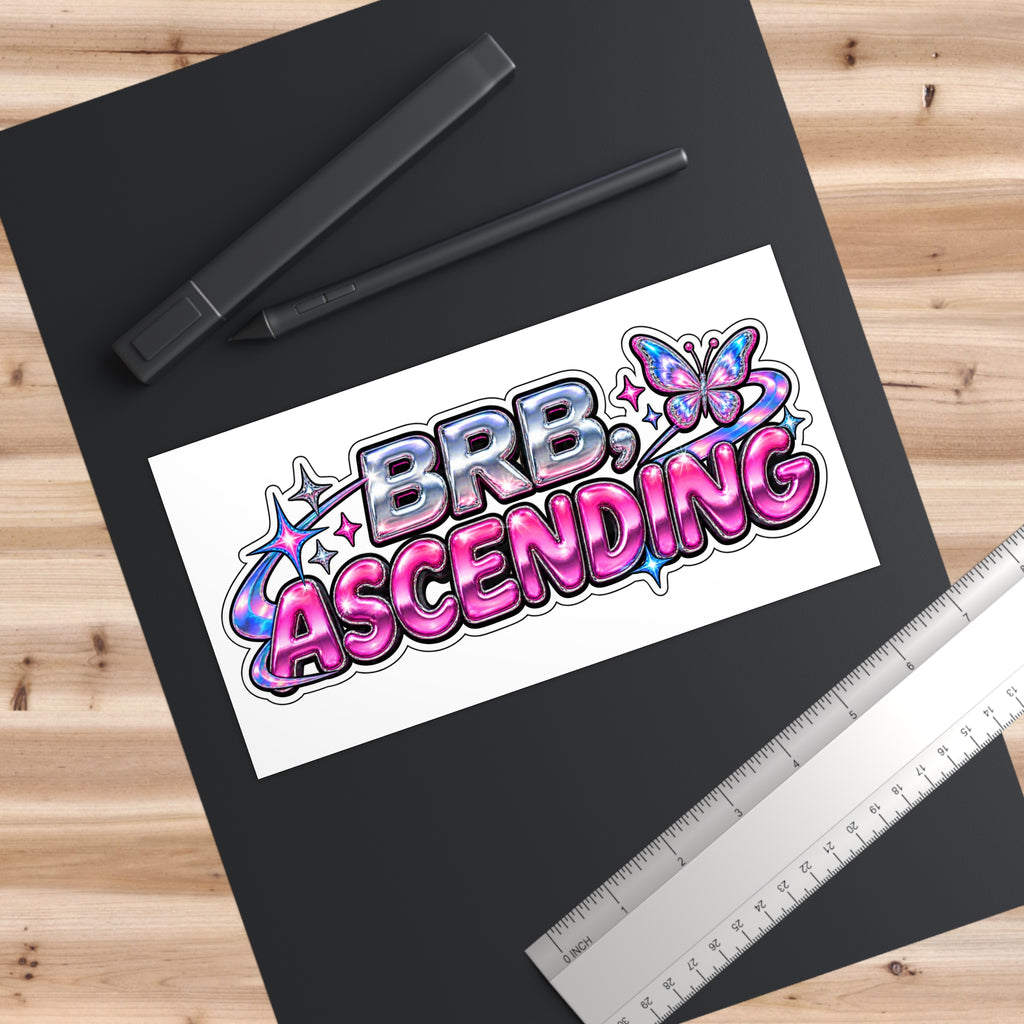 BRB Ascending Sticker — Holographic Butterfly Car Bumper Decal