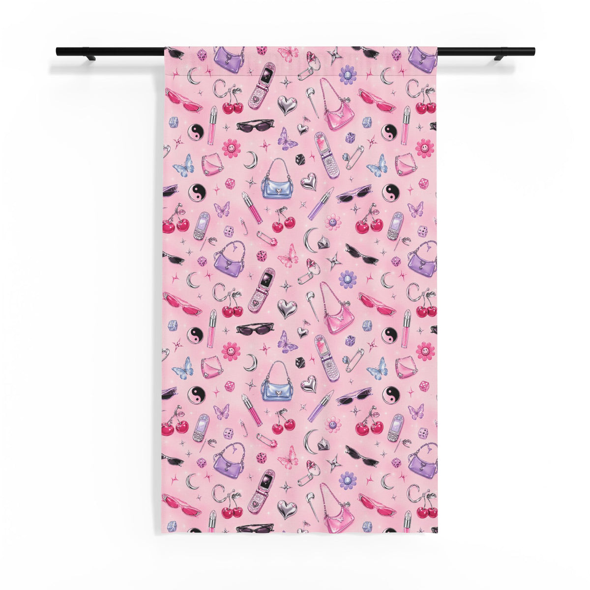 Iconic Girly Sheer Window Curtain Pink