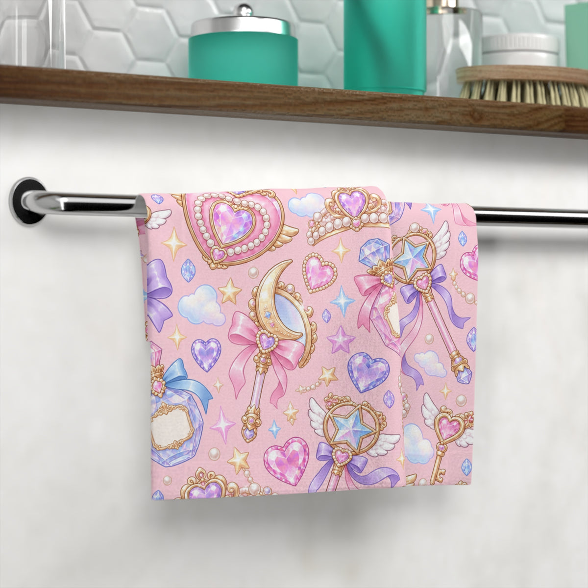 Enchanted Princess Face Towel Pink