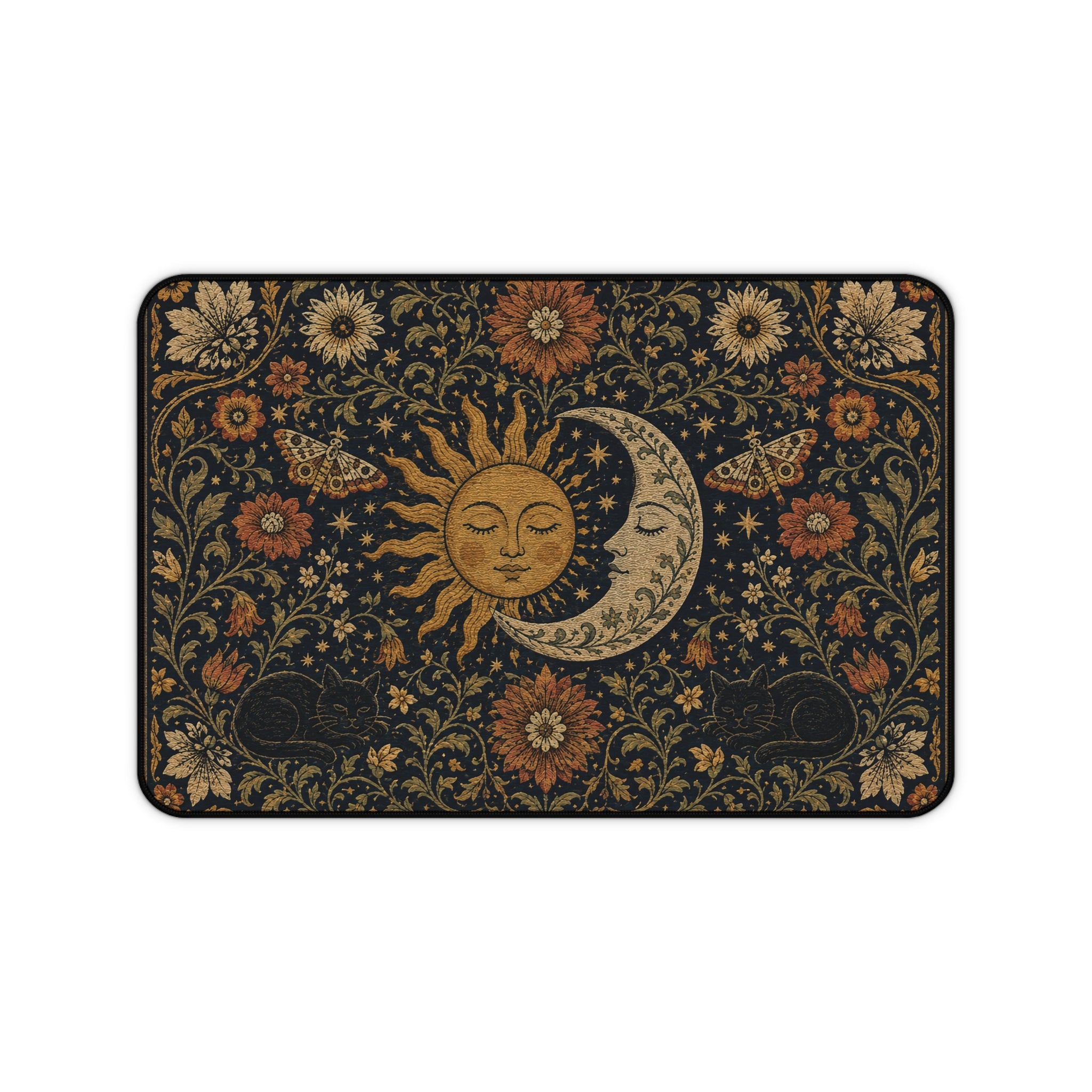 Celestial Sun & Moon Floral Desk Mat