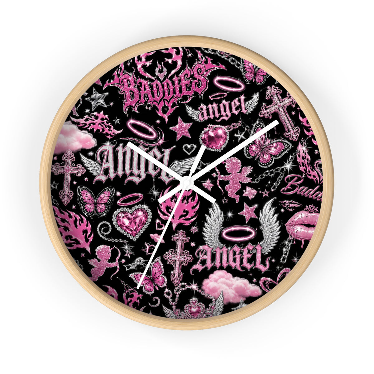 Y2K Angel Baddie Wall Clock
