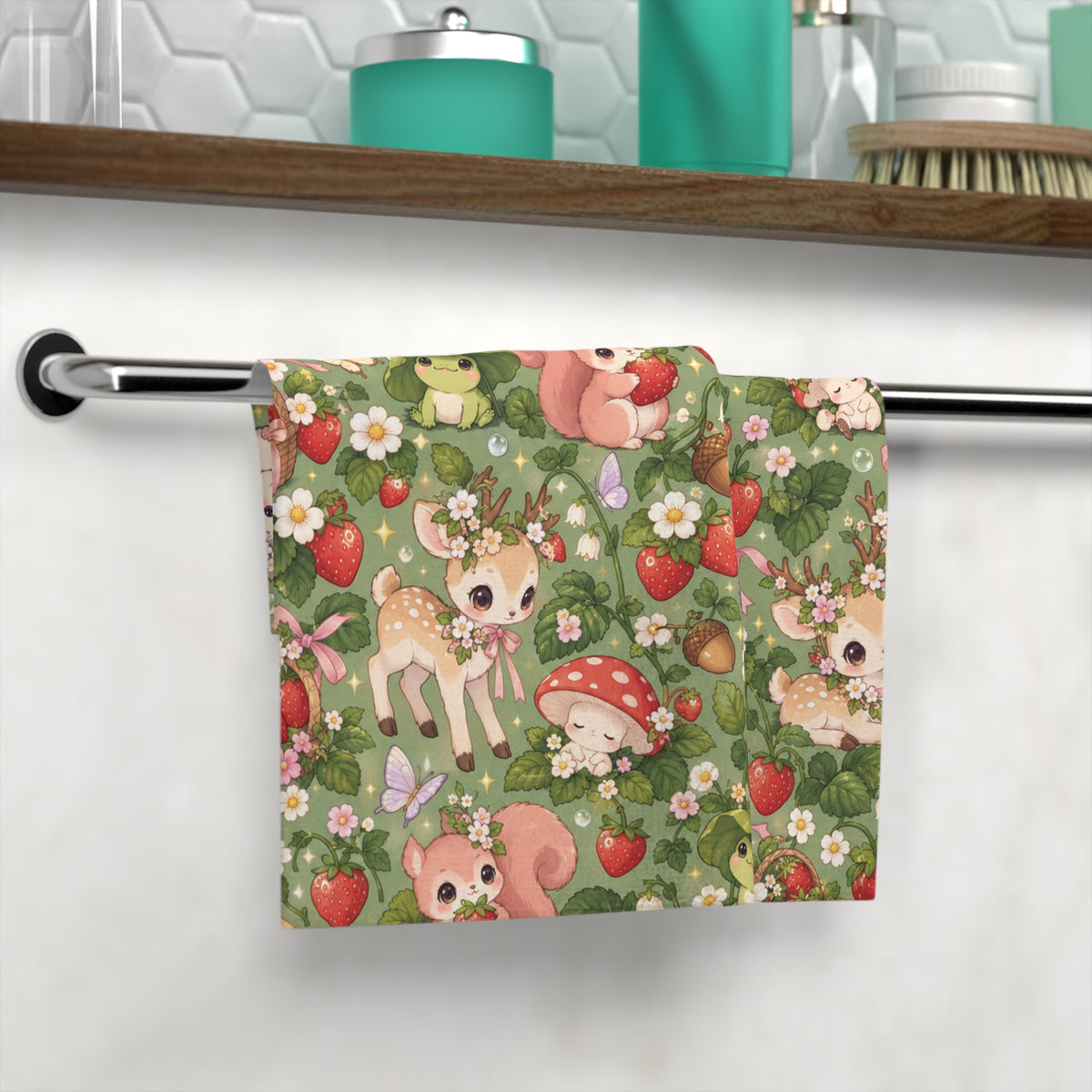 Mushroom Garden Friends Face Towel