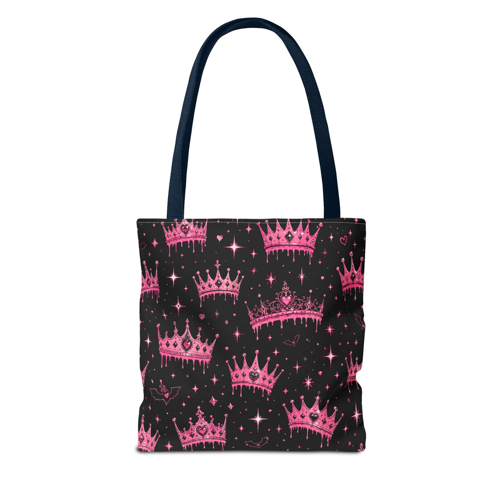 Pink Crown Pattern Tote Bag — Sparkling Princess All-Over Print