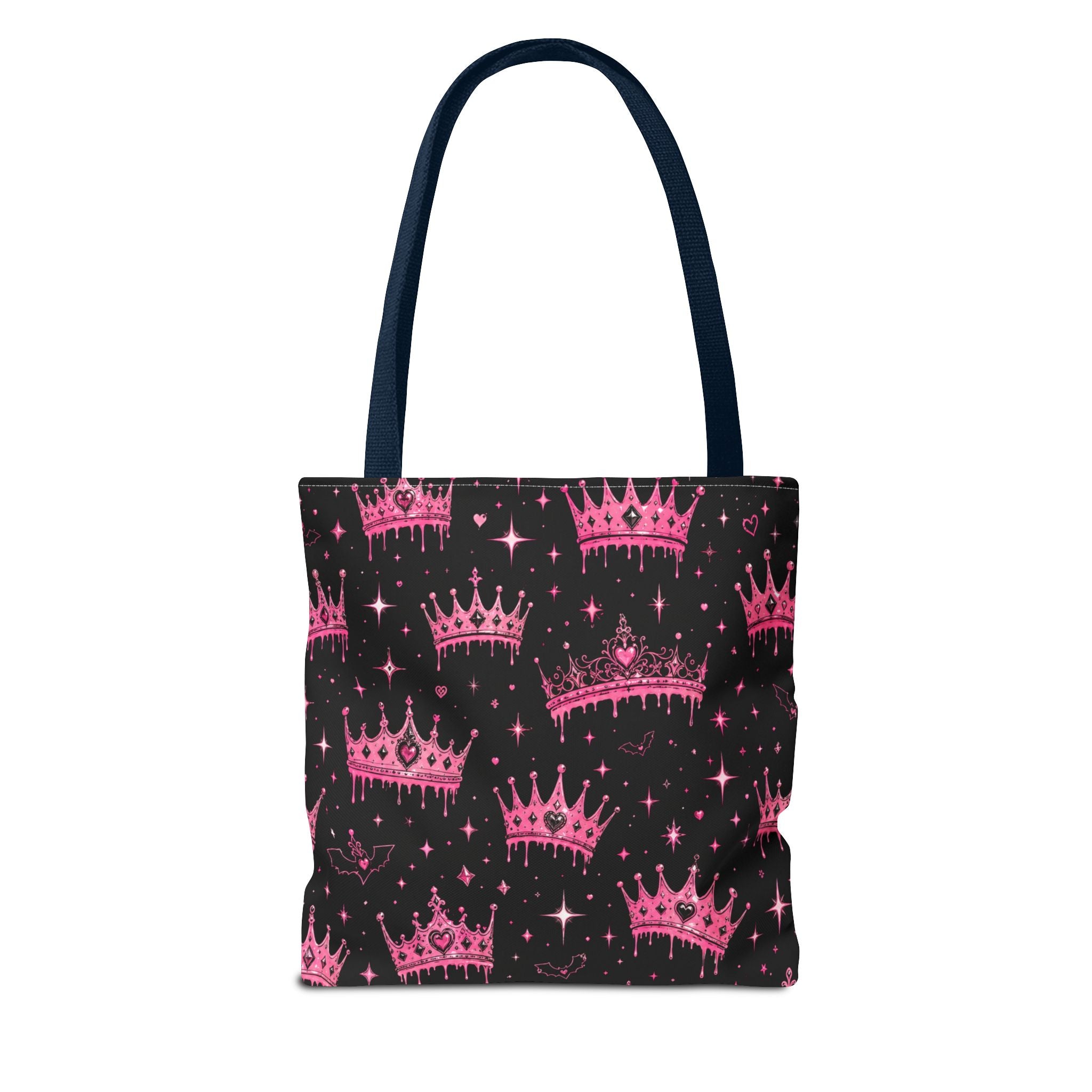 Pink Crown Pattern Tote Bag — Sparkling Princess All-Over Print