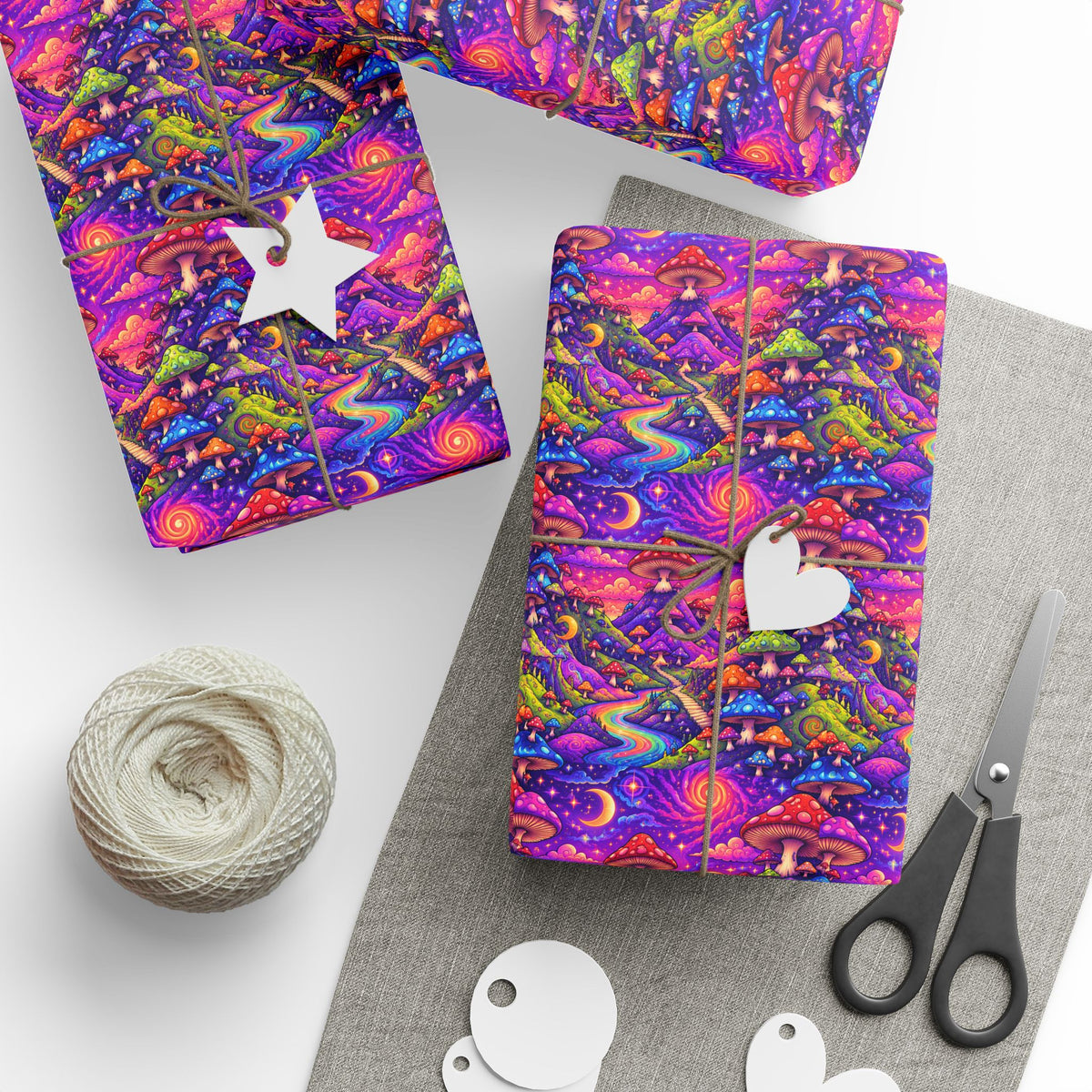Wrapping Paper — Psychedelic Mushroom Pattern Gift Wrap