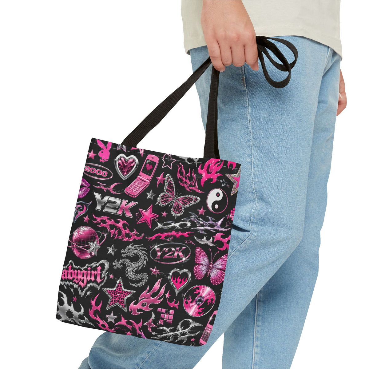 Y2K Babe Tote Bag Black