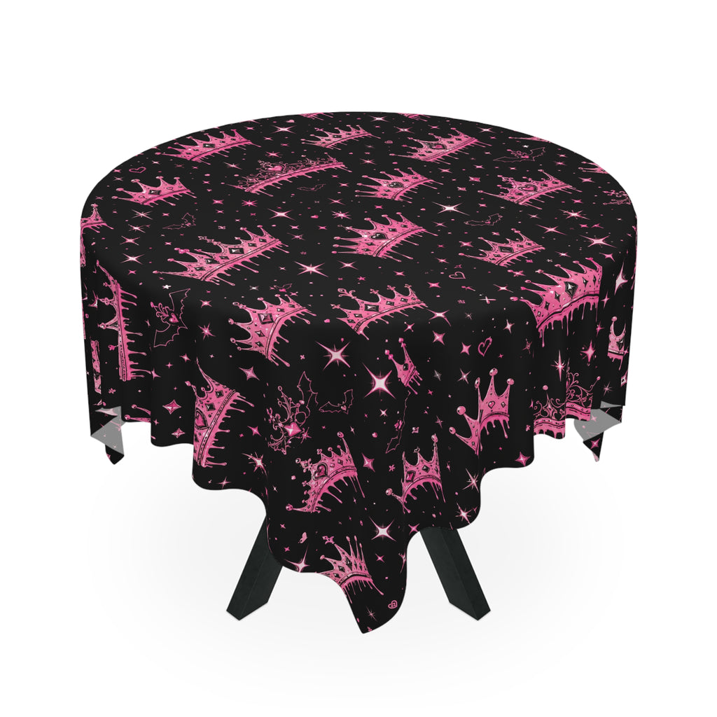 Y2K Crowned Queen Tablecloth Black