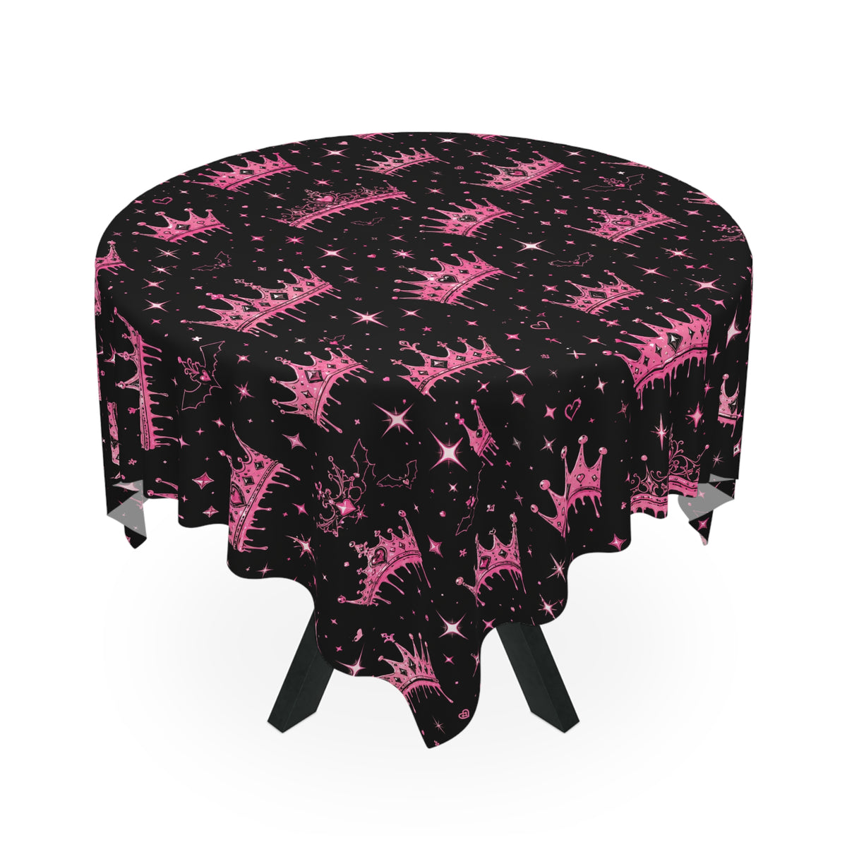 Y2K Crowned Queen Tablecloth Black