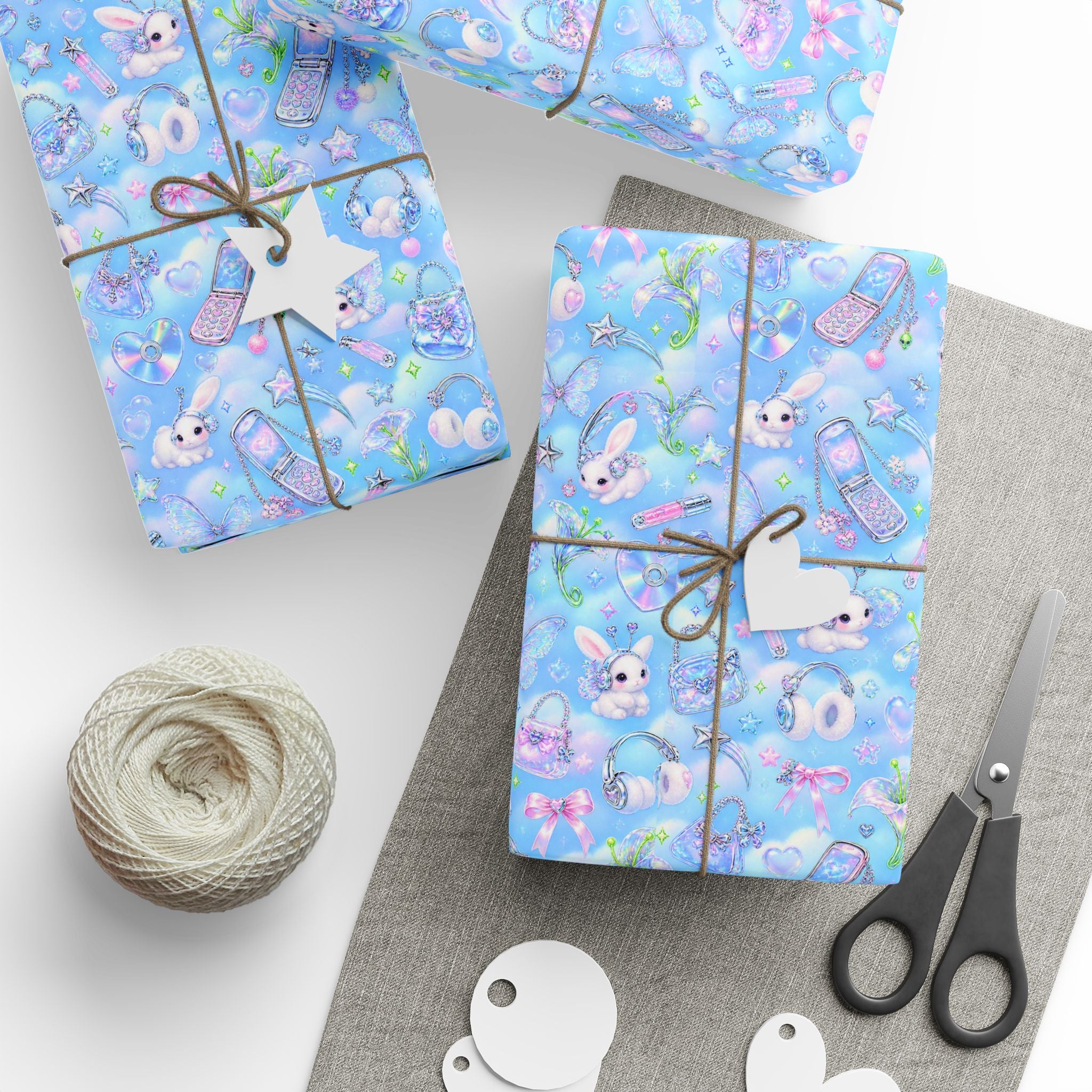 Mermaid Bunny Wrapping Paper – Pastel Sea Creatures Gift Wrap