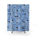Y2K Baby Doll Shower Curtain Light Blue