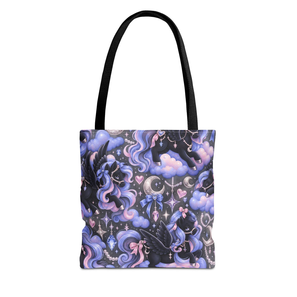 Galaxy Pegasus Tote Bag — Cute Purple Pastel Magical Unicorn Night Sky Pattern