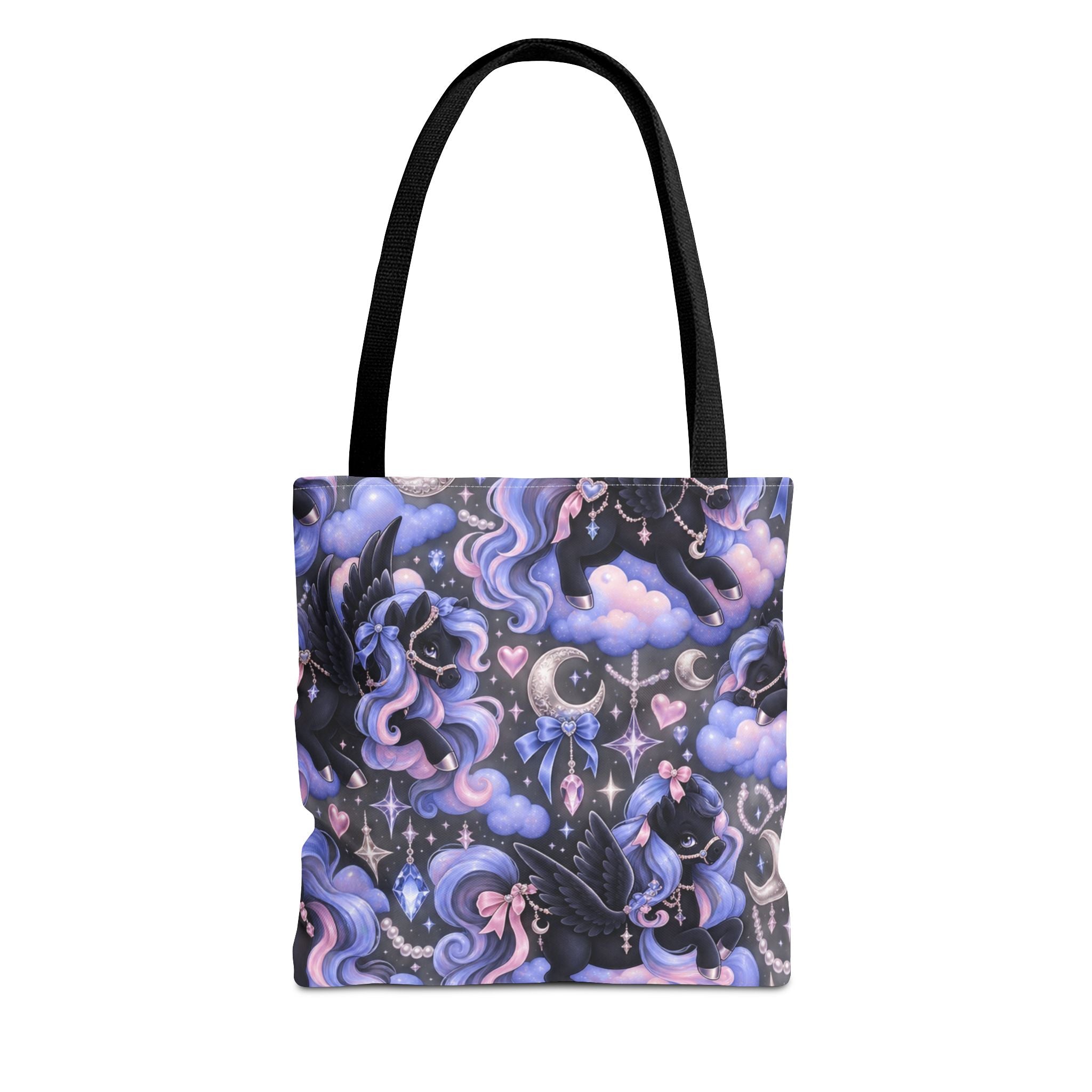 Galaxy Pegasus Tote Bag — Cute Purple Pastel Magical Unicorn Night Sky Pattern