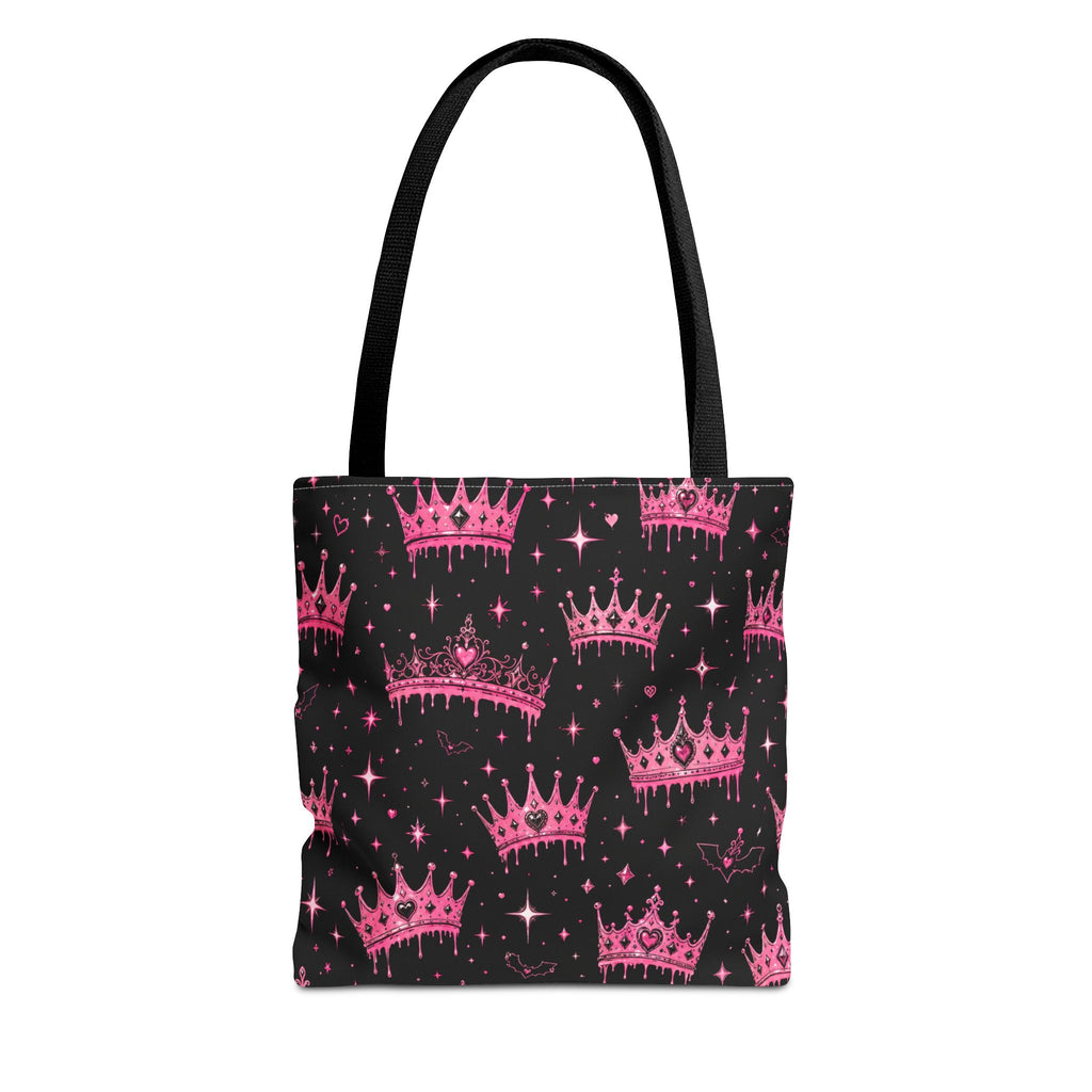 Pink Crown Pattern Tote Bag — Sparkling Princess All-Over Print