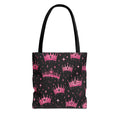 Pink Crown Pattern Tote Bag — Sparkling Princess All-Over Print