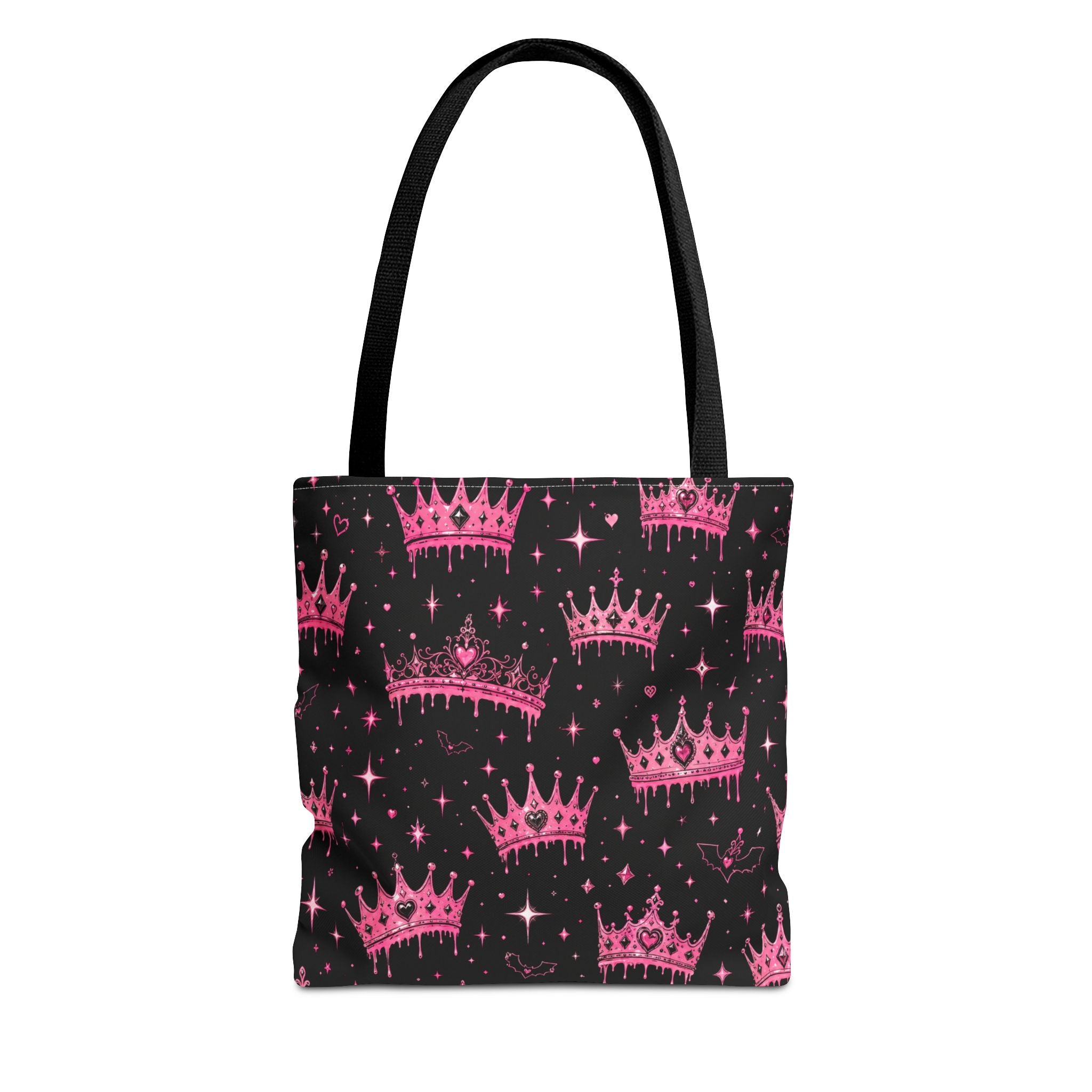 Pink Crown Pattern Tote Bag — Sparkling Princess All-Over Print