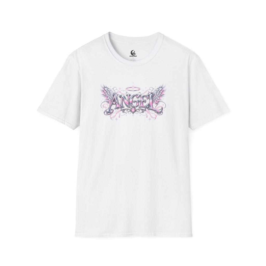 Angel Wings Graphic T-Shirt — Soft Pink Halo Streetwear Tee
