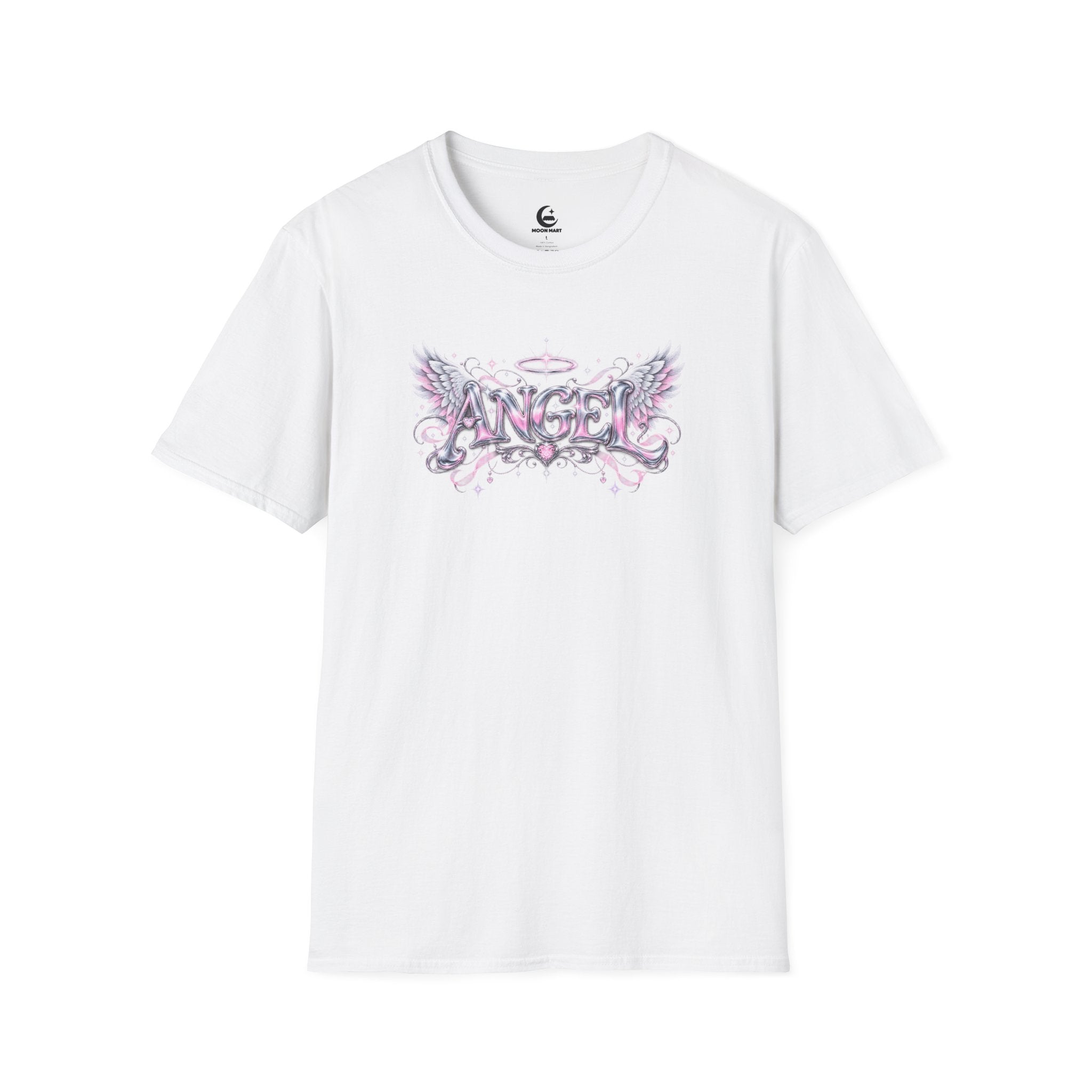 Angel Wings Graphic T-Shirt — Soft Pink Halo Streetwear Tee