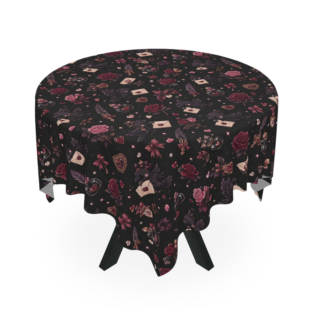 Love Letters Tablecloth Black