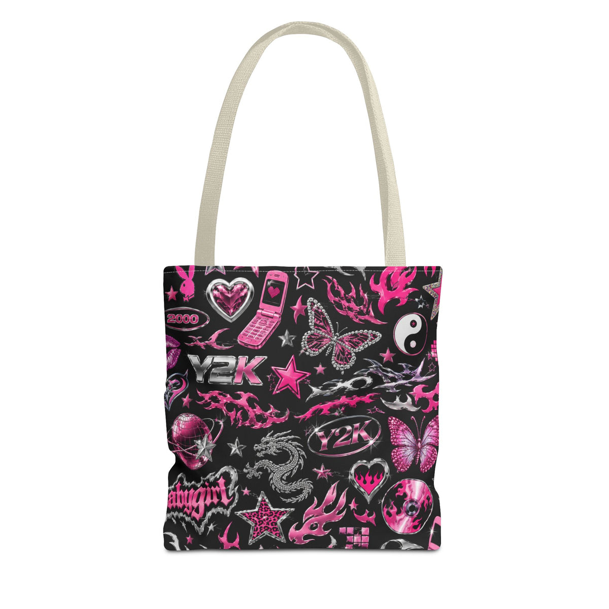 Y2K Babe Tote Bag Black
