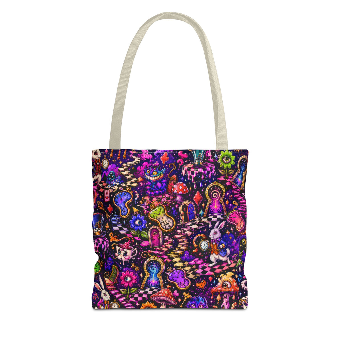 Psychedelic Mushroom Pattern Tote Bag