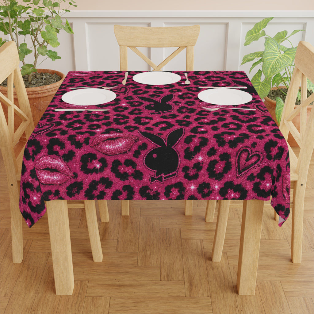 Leopard Hunny Tablecloth Black/Pink