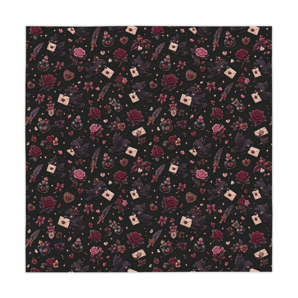 Love Letters Tablecloth Black